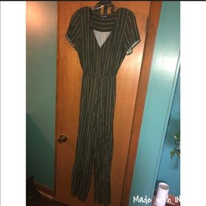 Green striped jumpsuit
